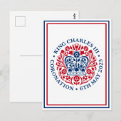 Koning Charles III Royal Coronation Logo Patriotic Briefkaart (Voorkant / Achterkant)