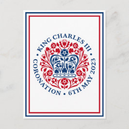 Koning Charles III Royal Coronation Logo Patriotic Briefkaart