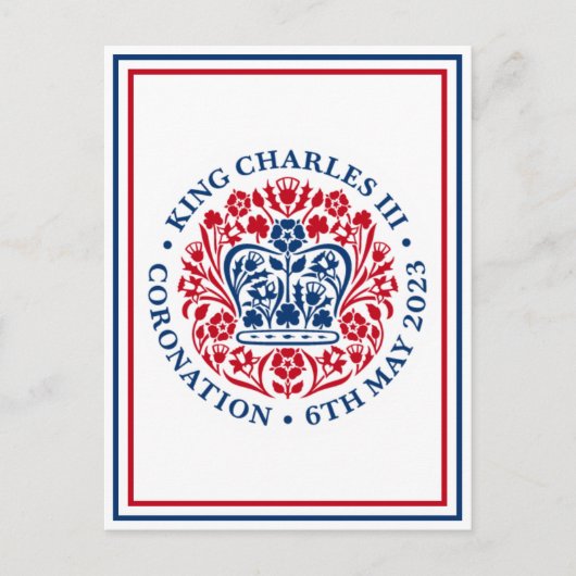 Koning Charles III Royal Coronation Logo Patriotic Briefkaart (Voorkant)
