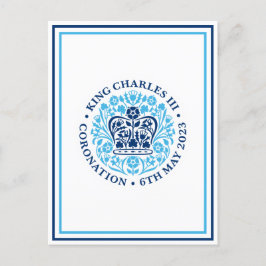 Koning Charles III Royal Coronation Logo Patriotic Briefkaart