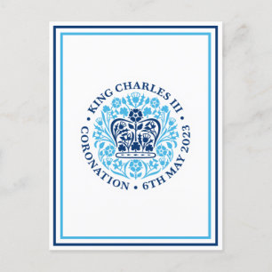 Koning Charles III Royal Coronation Logo Patriotic Briefkaart