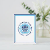 Koning Charles III Royal Coronation Logo Patriotic Briefkaart (Staand voorkant)
