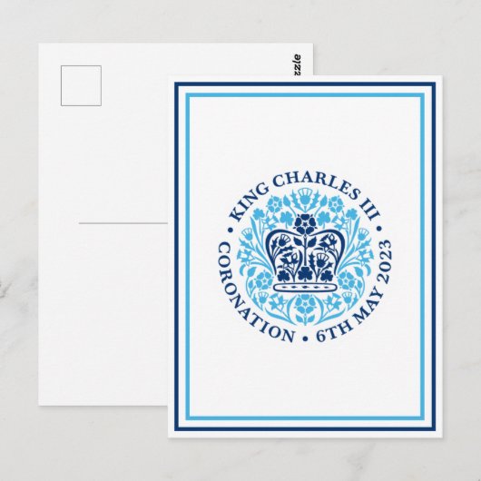 Koning Charles III Royal Coronation Logo Patriotic Briefkaart (Voorkant / Achterkant)
