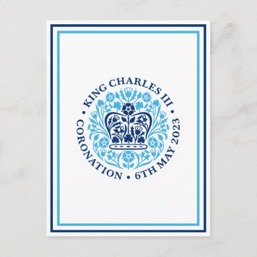 Koning Charles III Royal Coronation Logo Patriotic Briefkaart (Voorkant)