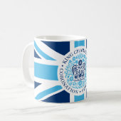 Koning Charles III Royal Coronation Logo Patriotic Koffiemok (Voorkant links)