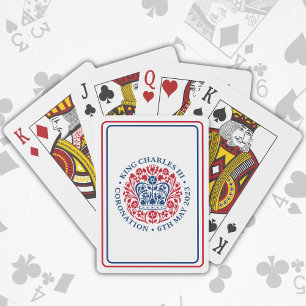 Koning Charles III Royal Coronation Logo Patriotic Pokerkaarten