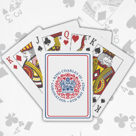 Koning Charles III Royal Coronation Logo Patriotic Pokerkaarten