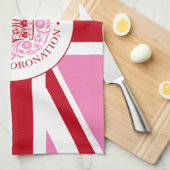 Koning Charles III Royal Coronation Logo Patriotic Theedoek (Quarter Fold)