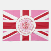 Koning Charles III Royal Coronation Logo Patriotic Theedoek (Horizontaal)