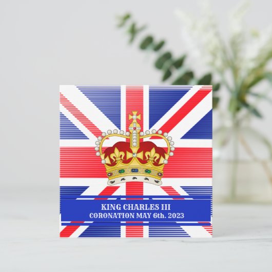 Koning Charles III Uitnodiging (Staand voorkant)