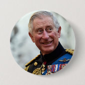 Koning Charles III van het Verenigd Koninkrijk Ronde Button 7,6 Cm (Voorkant)