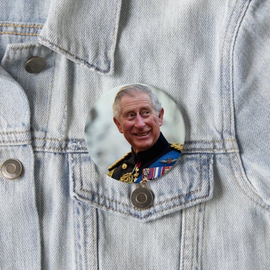 Koning Charles III van het Verenigd Koninkrijk Ronde Button 7,6 Cm (In situ)
