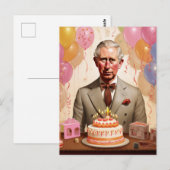 Koning Charles III Verjaardagsfeest Briefkaart (Voorkant / Achterkant)