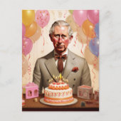 Koning Charles III Verjaardagsfeest Briefkaart (Voorkant)