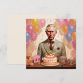 Koning Charles III Verjaardagsfeest Kaart (Voorkant / Achterkant)