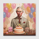 Koning Charles III Verjaardagsfeest Magnetische Uitnodiging (Voorkant)