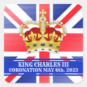 Koning Charles III Vierkante Sticker