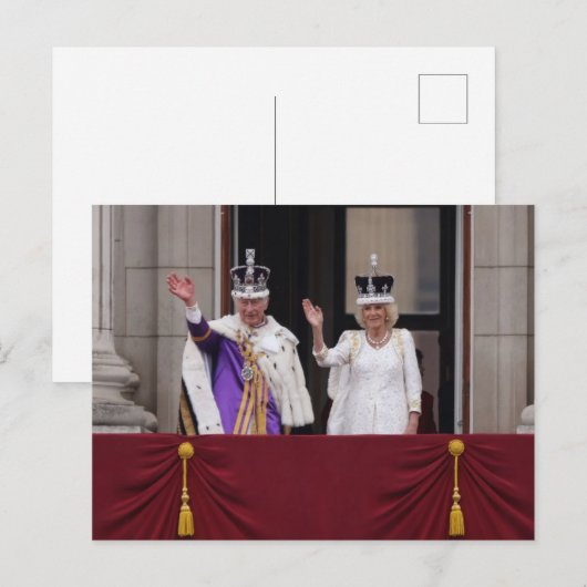 Koning Charles Queen Camilla balcony coronation da Briefkaart (Voorkant / Achterkant)