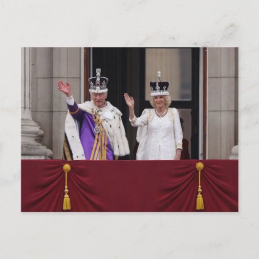 Koning Charles Queen Camilla balcony coronation da Briefkaart (Voorkant)