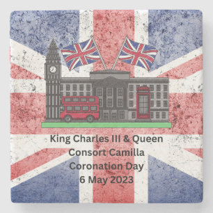 Koning Charles & Queen Consort Camilla Coronation Stenen Onderzetter