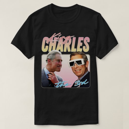 Koning Charles Retro Esthetisch Fan Design 2 T-shirt (Design voorkant)