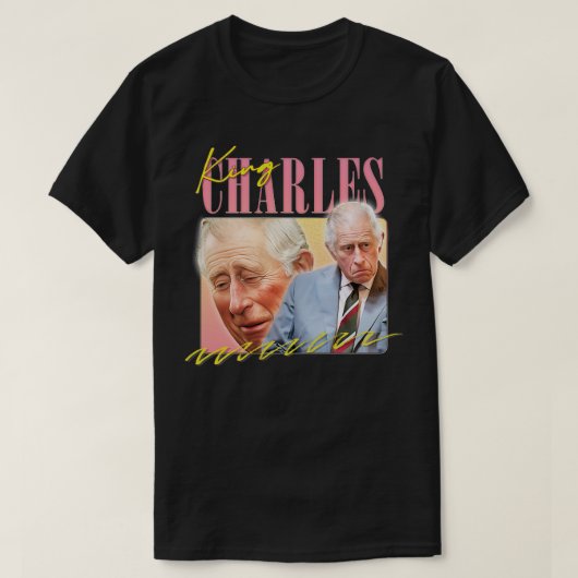 Koning Charles Retro Esthetisch Fan Design 4 T-shirt (Design voorkant)