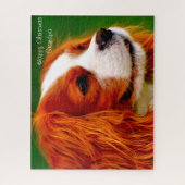 Koning Charles Spaniel Dog. Legpuzzel (Verticaal)
