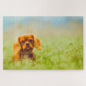 Koning Charles Spaniel Dog. Legpuzzel (Horizontaal)