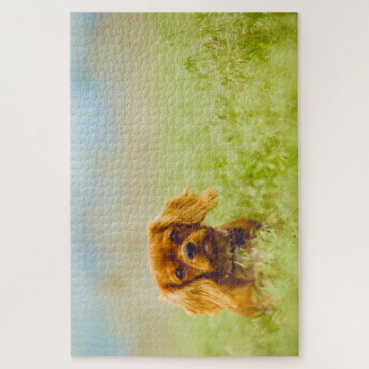 Koning Charles Spaniel Dog. Legpuzzel (Verticaal)