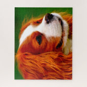 Koning Charles Spaniel Dog. Legpuzzel (Verticaal)