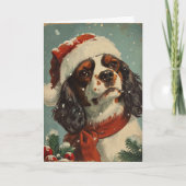 Koning Charles Spaniel gepersonaliseerde Kerstmis Feestdagen Kaart (Voorkant)