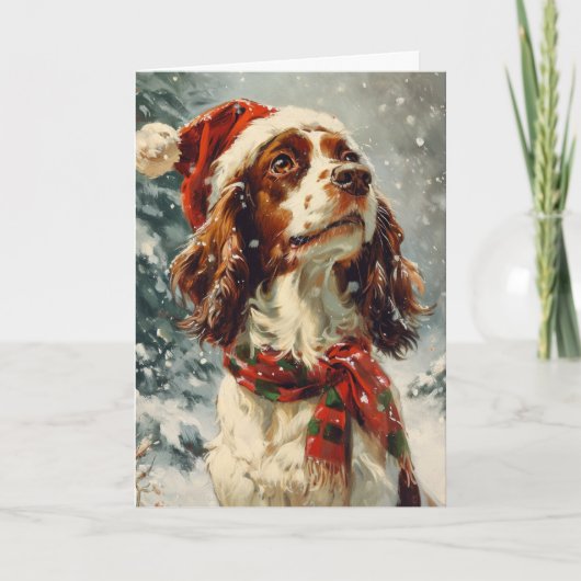 Koning Charles Spaniel gepersonaliseerde Kerstmis Feestdagen Kaart (Voorkant)