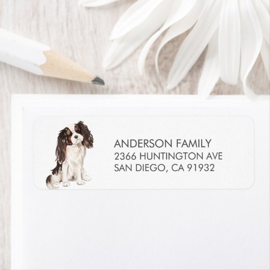 Koning Charles Spaniel Hond Retouradres Label (Insitu)