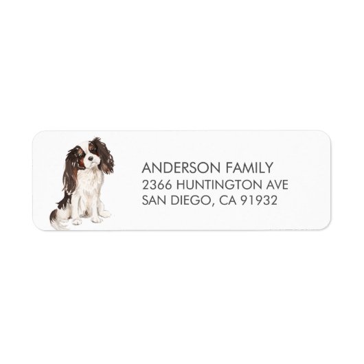 Koning Charles Spaniel Hond Retouradres Label (Voorkant)