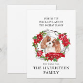 Koning Charles Spaniel Poinsettia Kerstmis Feestdagenkaart (Voorkant / Achterkant)