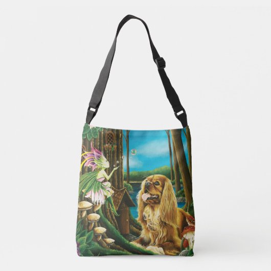 Koning Charles Spaniel Sprite Fantasy Crossbody Tas (Achterkant)