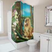 Koning Charles Spaniel Sprite Fantasy Douchegordijn (In situ)