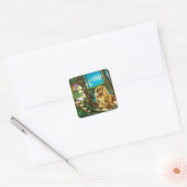 Koning Charles Spaniel Sprite Fantasy Vierkante Sticker (Envelop)