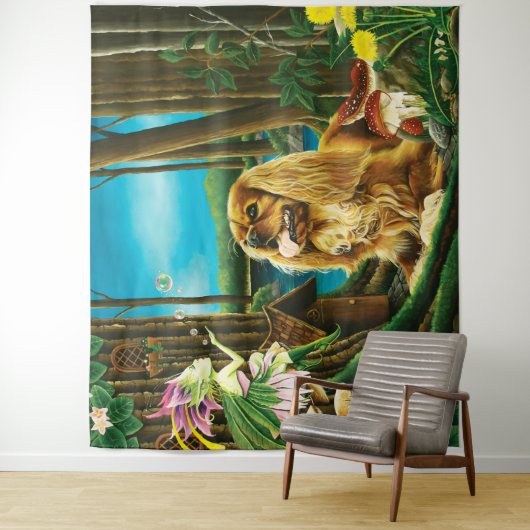 Koning Charles Spaniel Sprite Fantasy Wandkleed (In situ)