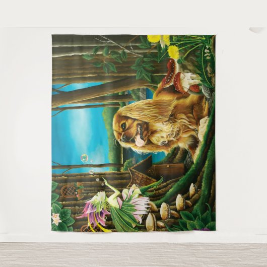 Koning Charles Spaniel Sprite Fantasy Wandkleed (Voorkant)