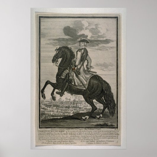 Koning Charles XII van Zweden Poster (Voorkant)
