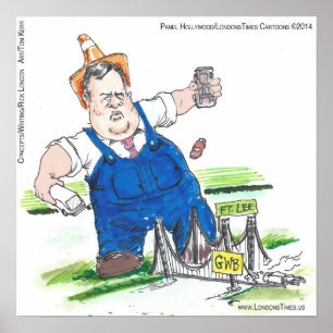 Koning Christie Grappige Politieke Cartoon Poster
