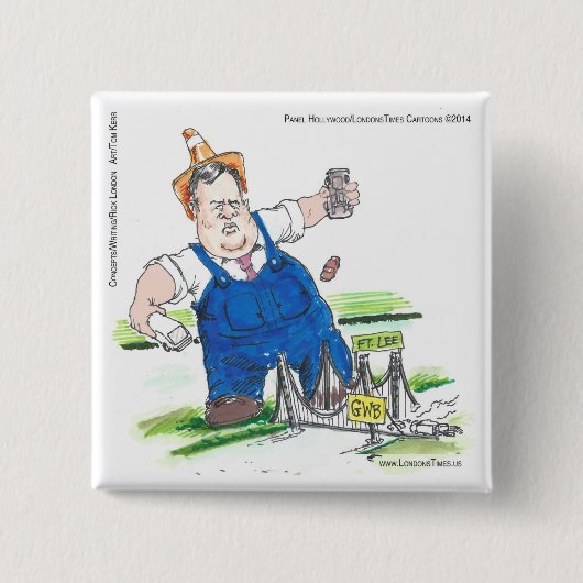 Koning Christie & GW Bridge Grappig Vierkante Button 5,1 Cm (Voorkant)