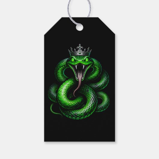 Koning Cobra Kroon Cadeaubijslage Cadeaulabel (Voorkant)