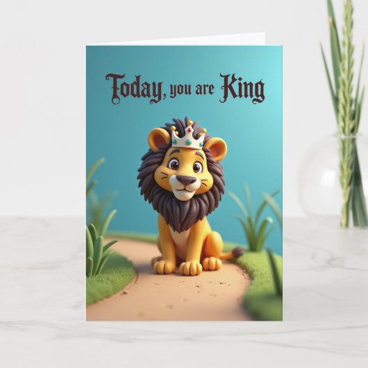 Koning Cub Vaderdag Scènekaart Kaart (Voorkant)