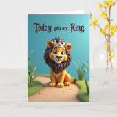Koning Cub Vaderdag Scènekaart Kaart (Gele Bloem)