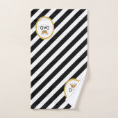 Koning Dads Kroon op zwart & wit gestreept Bad Handdoek (Handdoek)