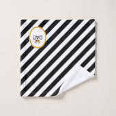 Koning Dads Kroon op zwart & wit gestreept Bad Handdoek (Wasdoekje)