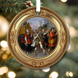 Koning David Dansend voor de Ark Bijbelse Boom van Metalen Ornament