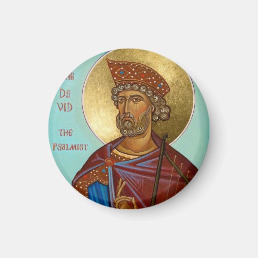 Koning David de Psalmist Orthodoxe Icoon magneet (Voorkant)
